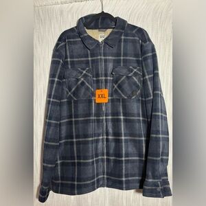Navy Plaid Shirt Jacket for Men